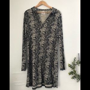Large Linq long sleeve snake skin dress